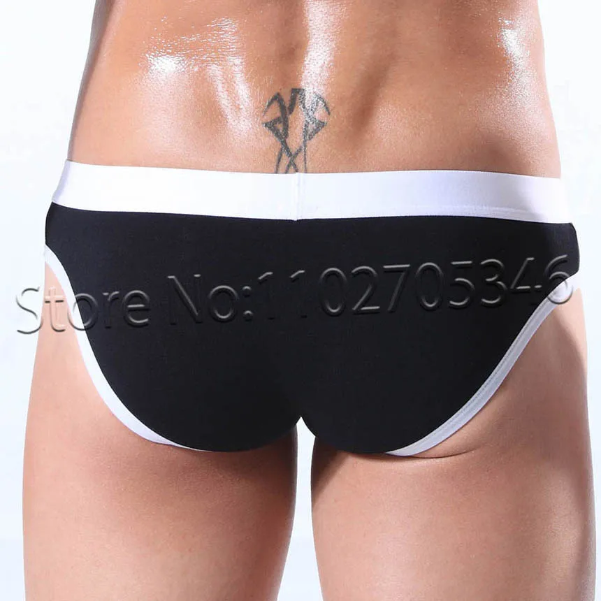 Men's Cotton Brief Hipster Underwear Penis Hole Pouch Cover Underpants Mini Bikinis Shorts