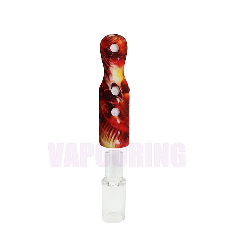 Mais recente colorido silicone dugout tubo seco erva tabaco filtro handpipes cigarro titular portátil fumar coletor taster bat um hitter mão mini tubo de vidro dhl