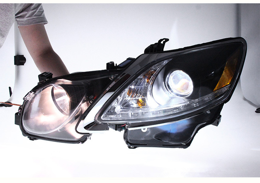 LED Daytime Driving Headlight Assembly för Lexus GS Head Light 2004-2012 GS350 Gul bländsignalbil