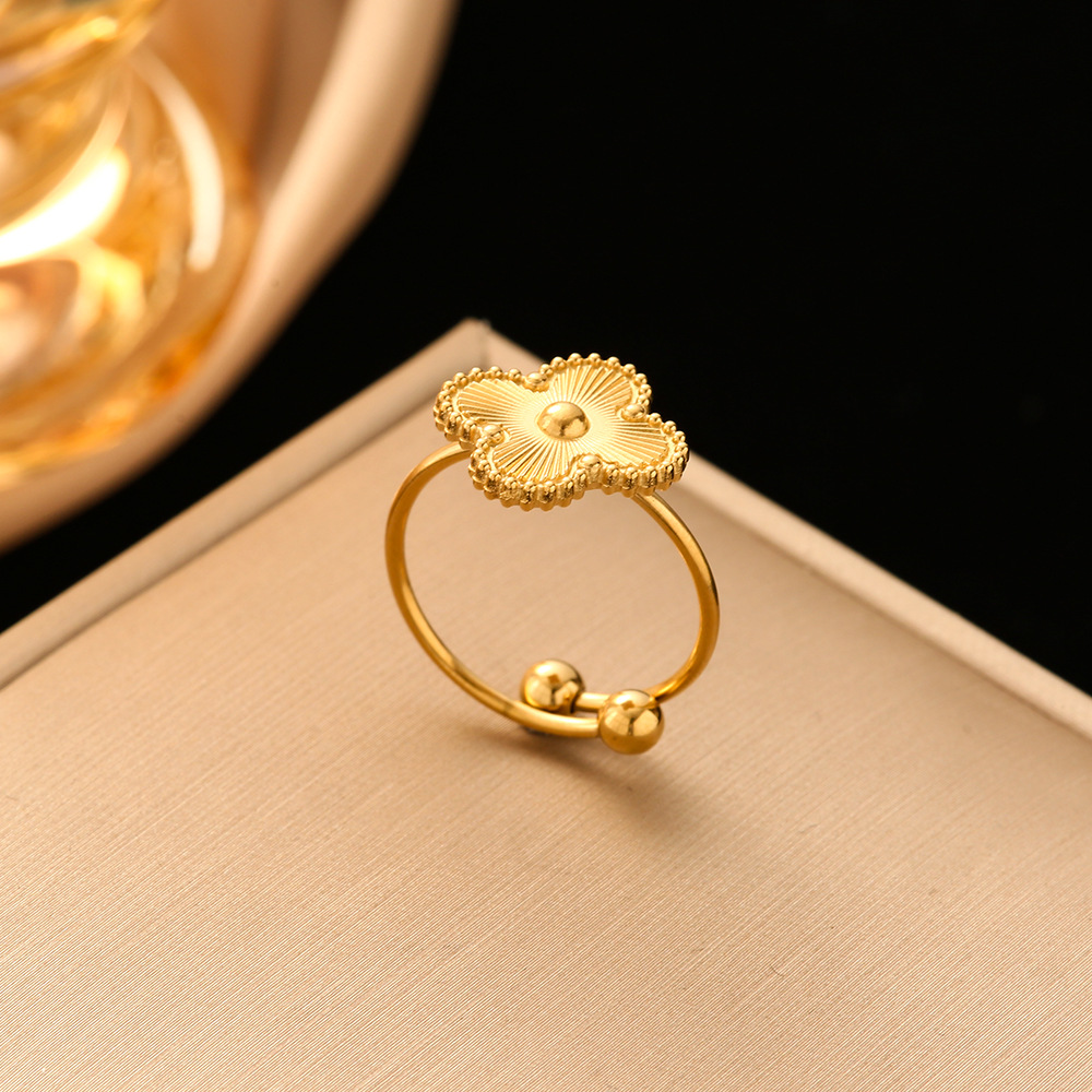 Bandringen Designer Ring 4/Four Leaf Clover Ring Damesring Goud Verzilde liefdesringen Luxe sieraden Accessoires Party Gift
