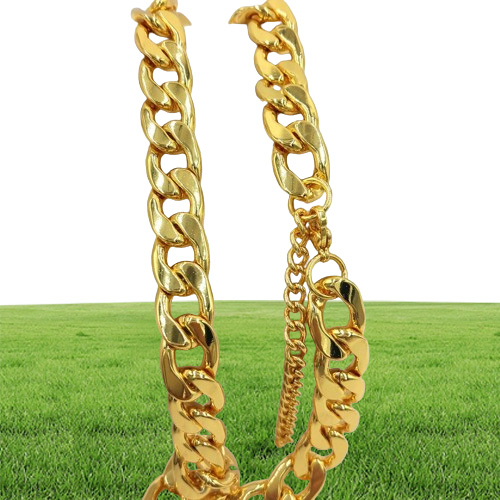 Dog supplies dog gold chain collar 10 mm wide Curb Cuban chain stainless steel whole pet jewelry2635513