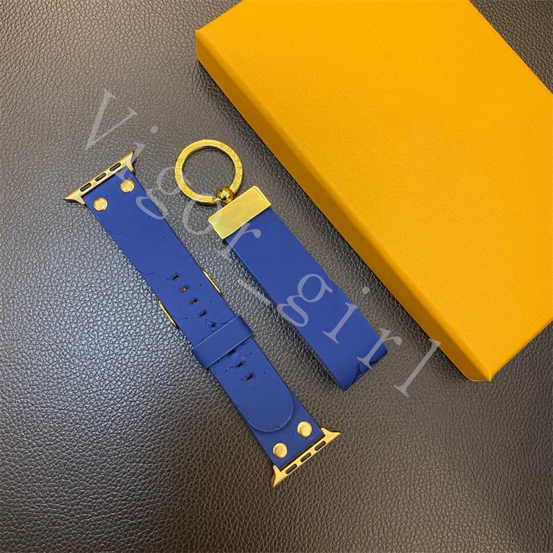 Tasarımcı Keychains Watch Band Seti 10 Renk Süper Kaliteli PU Deri Ana Zincir Kız Anahtarları Güzellik Dekorasyon Gümrükleri /Orijinal Kutu Logosu ile Set Moda Aksesuarları