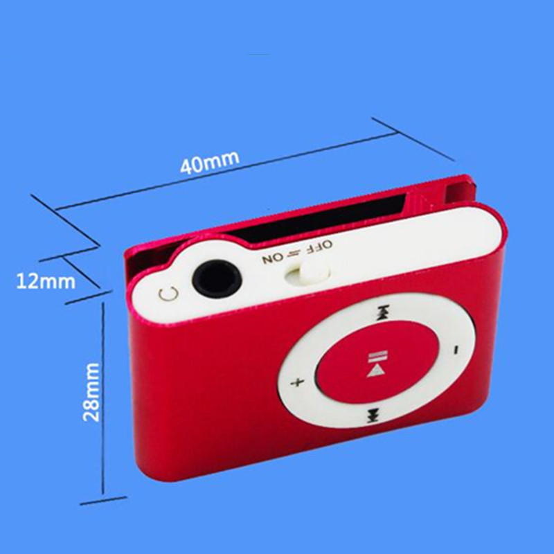 Mp3 player Metal clip radio supports micro SD TF card letters with headphone data cable