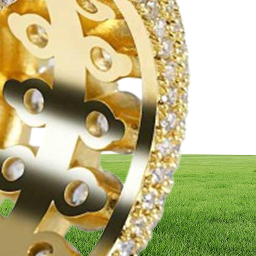 Pierścień męski vintage bioder biżuterii cyrkon lodowane miedziane pierścienie złota srebrna srebrna dla miłośników biżuterii mody15368287375892