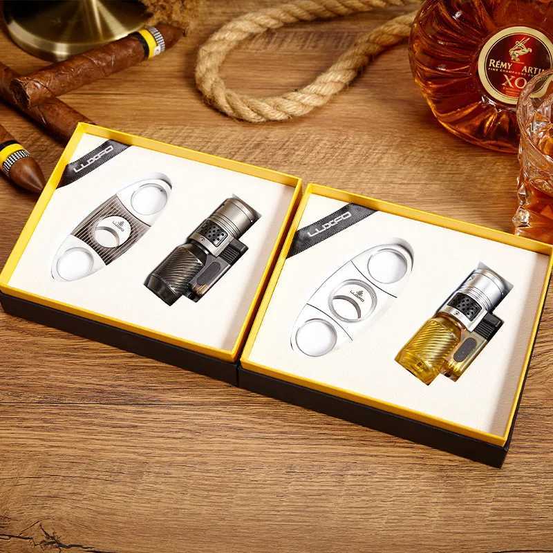 Luxfo Cigar Lighter Set Metal Cutter Plastic presentlåda Rökningstillbehör för mäns