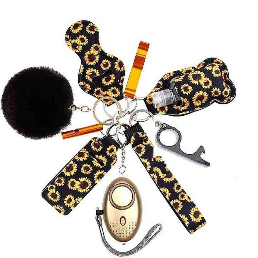 Ensemble de porte-clés d'auto-défense de sécurité pour femmes et filles, alarme personnelle, mini produit, accessoires multi-genshin Impact, cadeau de noël Emo H1234A