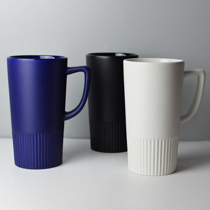 600 ml keramiska koppar matt kaffemugg stor kapacitet kreativ dricker kaffekopa te cup nyhet presentanpassad logotyp ccj2077