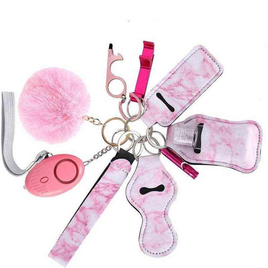Sicherheit Selbstverteidigung Schlüsselanhänger Set für Frauen Mädchen Persönlicher Alarm Mini Produkt Multi Genshin Impact Zubehör Emo Weihnachtsgeschenk H1283s