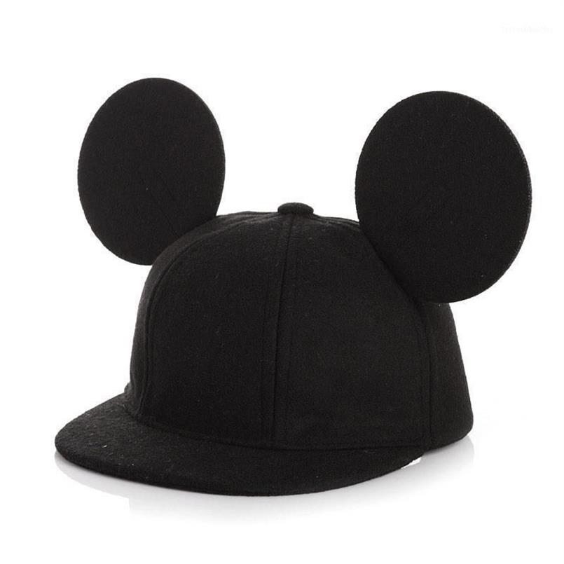 Bola bonés moda pai-filho mouse orelhas lã boné de beisebol crianças animal plana borda praia mulheres homens snapback chapéu crianças hip hop ha2359