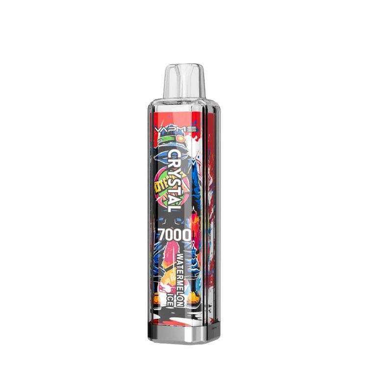 Original VAPME CRYSTAL 7000 Puffs Vape jetables E-Cigarettes RGB Light Batterie rechargeable 12 saveurs en option Vaporisateur Vape Cloud Mesh Coil