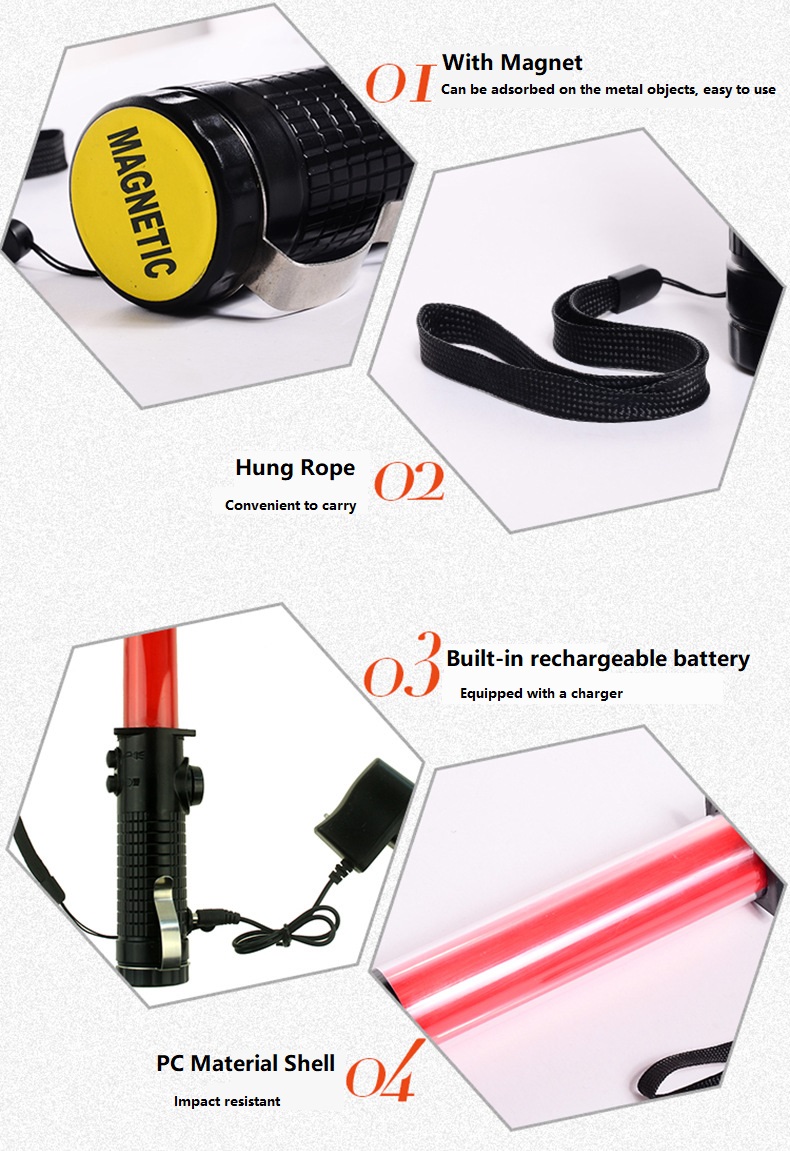 Multifunctional Fire Emergency Traffic LED Warning Baton Light For Climbing Night Travel