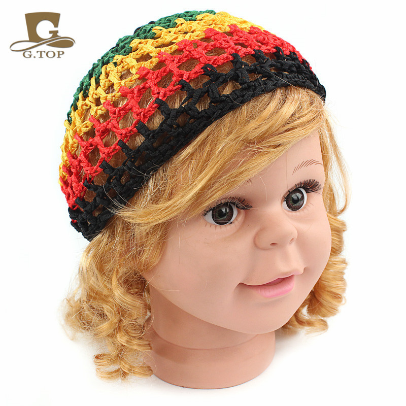 Çocuk saç bakımı için renkli el yapımı tığ işi örgü şapka