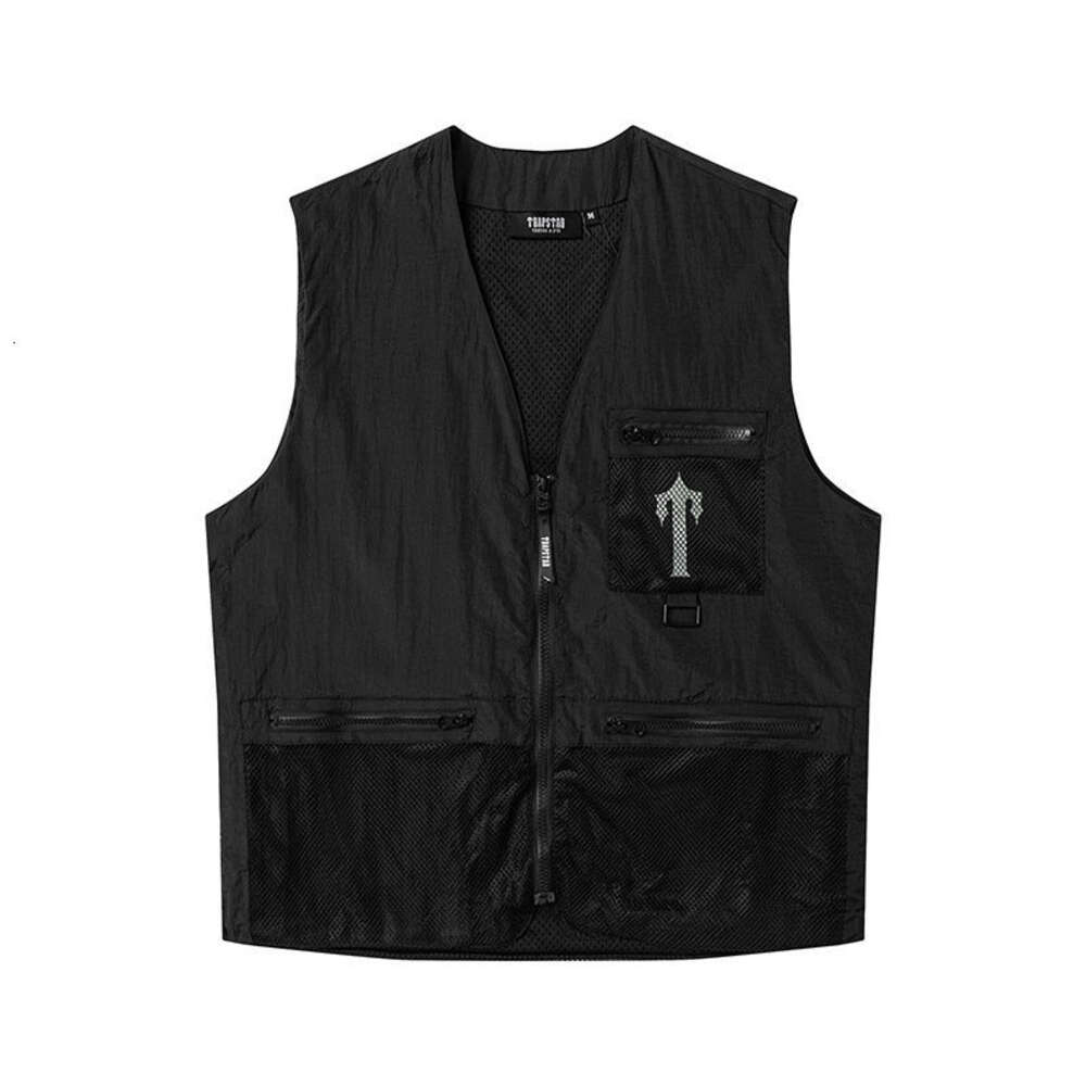 2023 Trapstar New Logo Letter Functional Work fashion Casual Men's Pocket Sleeveless Vest Coat 688ss