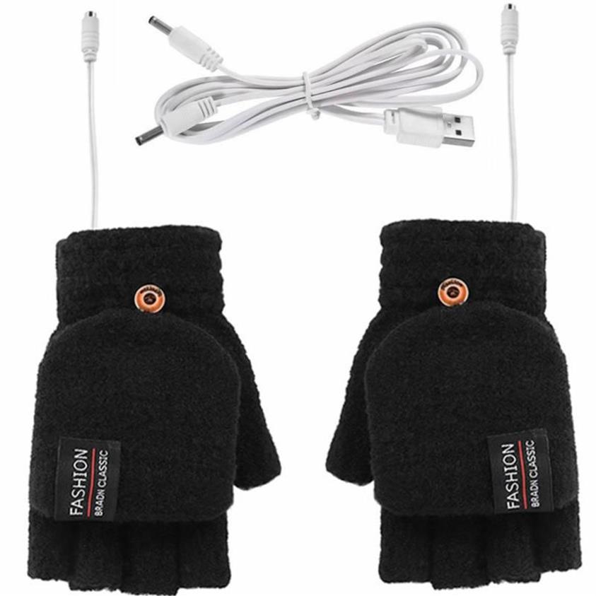 Luvas de inverno femininas inverno malha conversível luvas sem dedos luvas quentes mitten aquecimento cor sólida mittens274g