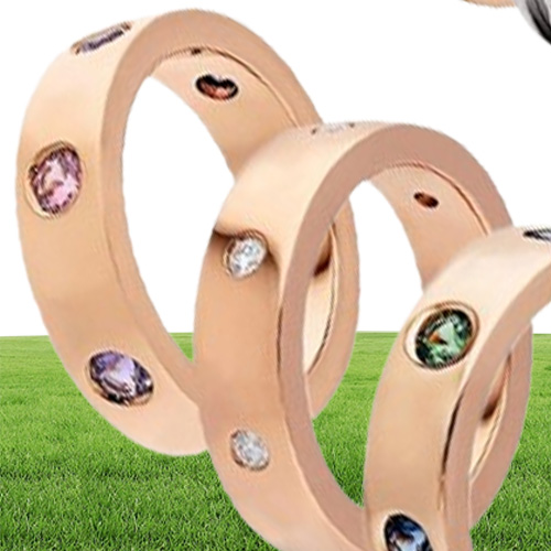 Design Original Classic Ring Men and Women Friends Fashion Charm Jewelry Ring Colorful Diamond para presentes de casamento Y11241802998