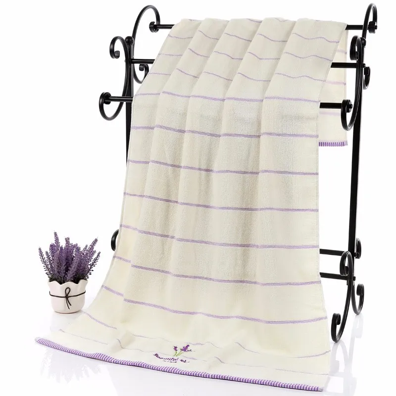 High Quality Luxury 100% Lavender Cotton Fabric Purple White Towel Set Bath Towels For Adults Child Face Towel Bathroom 218F