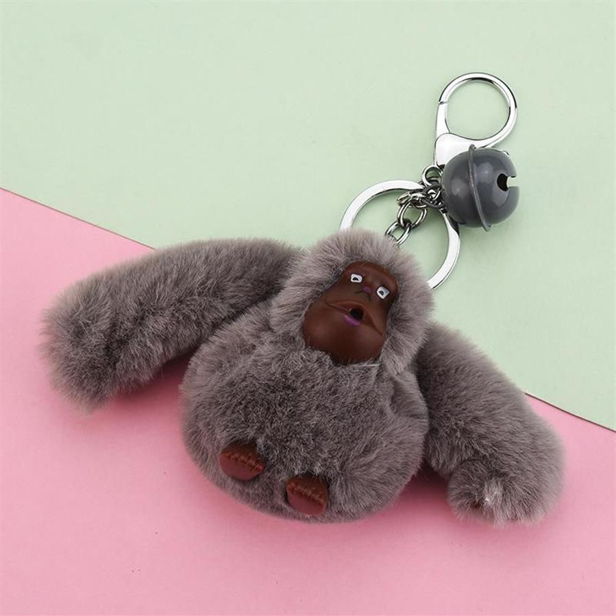 Porte-clés Porte-clés Femmes Singe Animal Poupée Jouet Sac Pendentif Décoration Fluffy Fuzzy Accessoire Boucle Anneau Crochet Enfants Comme Titulaire F232L