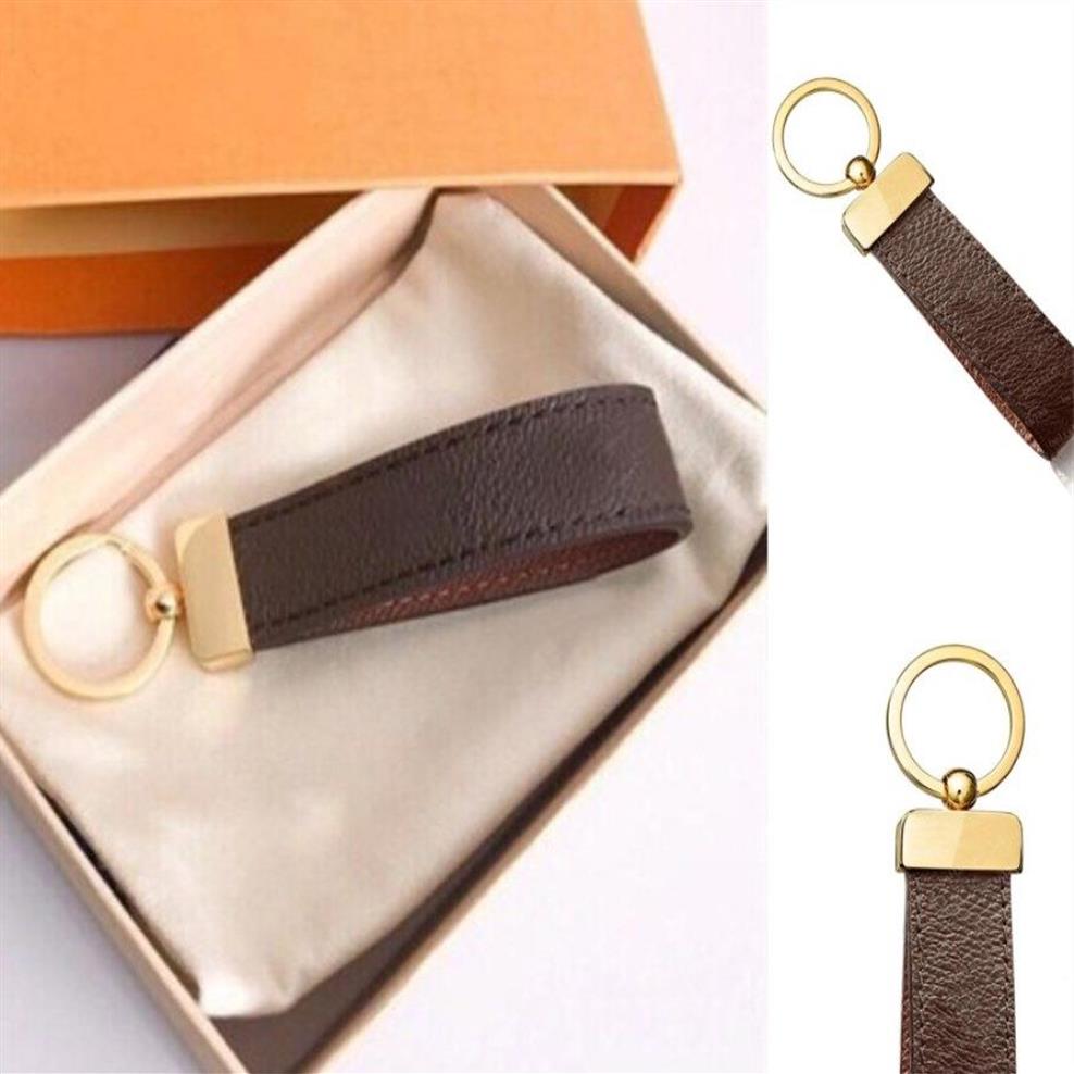 2022 Designer Keychain Key Chain Buckle Keychains LoVers Handmade Leather Keyring Pendant Accessories with Box Dust Bag264W