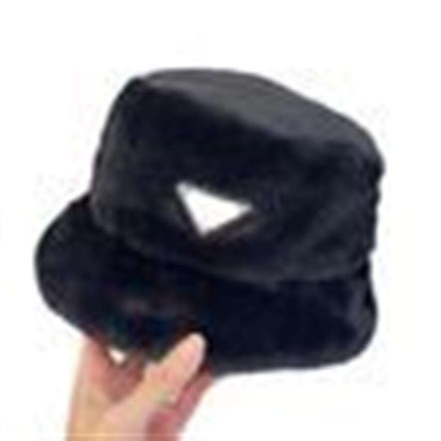 Outono inverno triângulo impresso balde chapéus unisex esportes chapéu calor da pele do falso fofo veludo fedoras ao ar livre dobrável chapéu de pescador 294c