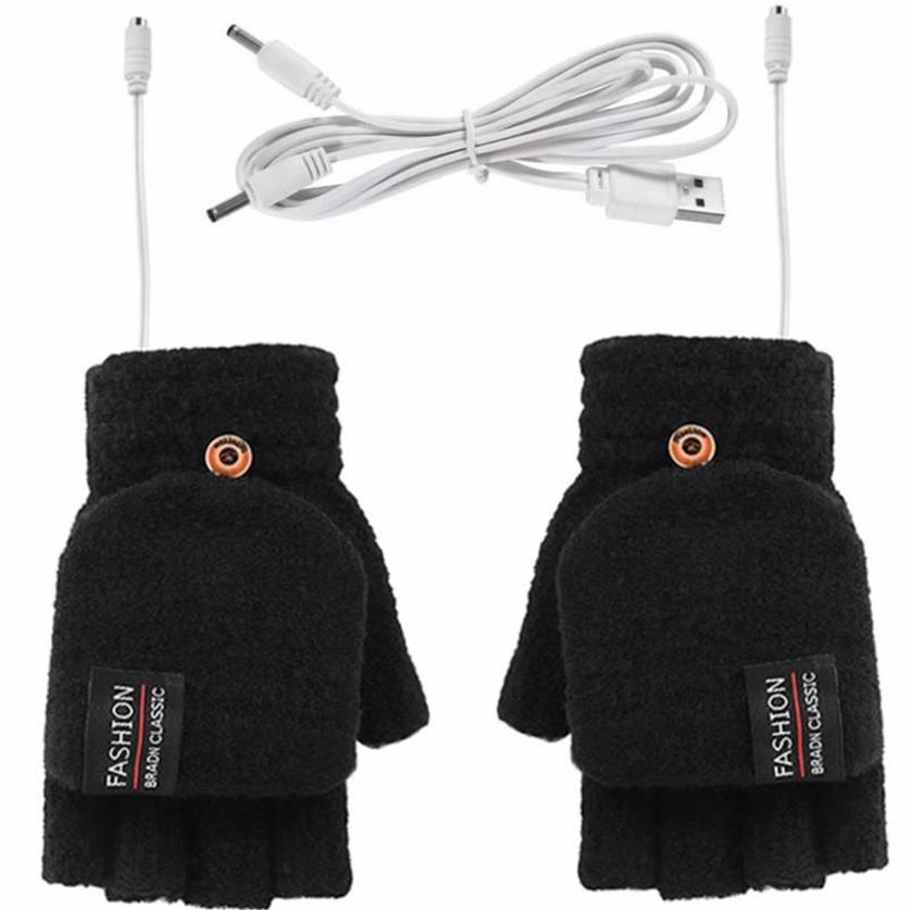 Gants d'hiver pour femmes gants en tricot-triple gants sans doigt