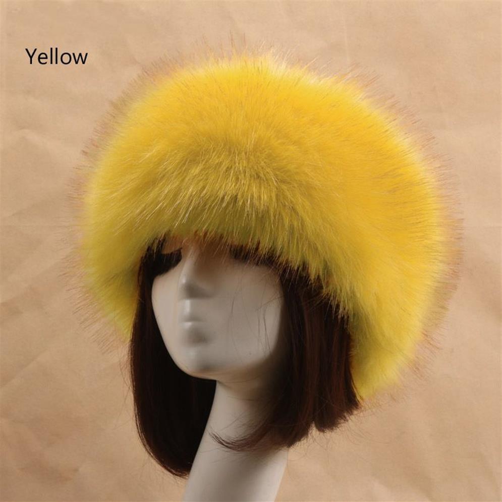 Zadorin Winter Hat Fashion Faux päls pannband för kvinnor öronvärmare Ryssland Caps Fluffy Snow Cap Sovjet Cap 201019338s