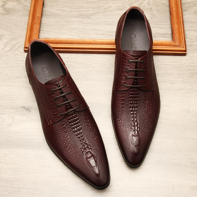 Chaussures Oxford de mariage pour hommes, faites à la main, noires et bleues, en cuir véritable, plates, motif Crocodile, mocassins formels d'affaires d'été