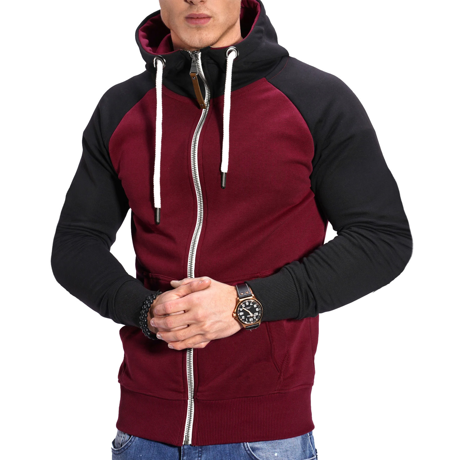 Sudaderas con capucha acolchadas para hombre Moda Patchwork Diseñador Sudaderas Otoño Cargidan Cremallera Casual Suelto Suéter con capucha Manga larga High Street Algodón Deportes Sudadera con capucha Tops 2XL