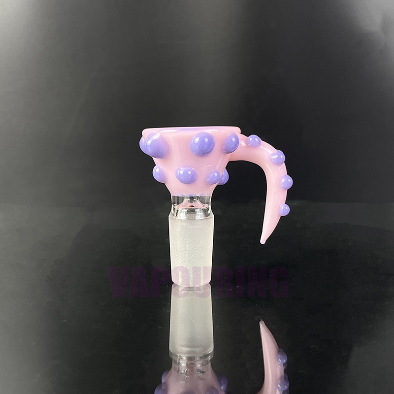 Mais recente Fumar Colorido Boi Chifre Estilo Pyrex Vidro Grosso 14MM 18MM Masculino Joint Erva Tabaco Filtro De Vidro Tigela Plataformas Petrolíferas Waterpipe Bong DownStem Bubbler Titular DHL