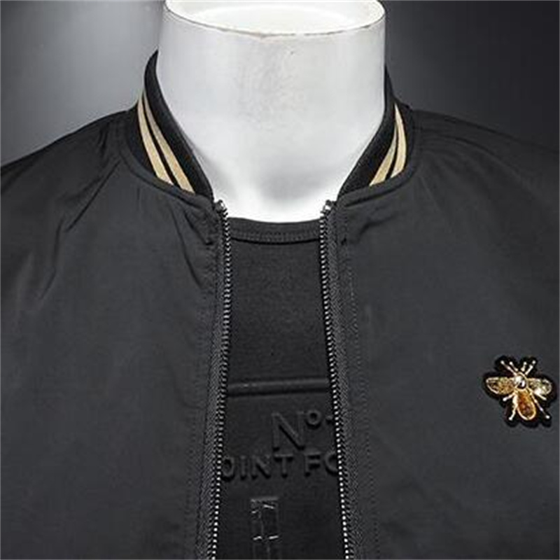 2023 Designer Mens Jacket Embroidery leather jacket for men's youth baseball collar, spring and autumn casual black leather jacket autumn and winter men's coat