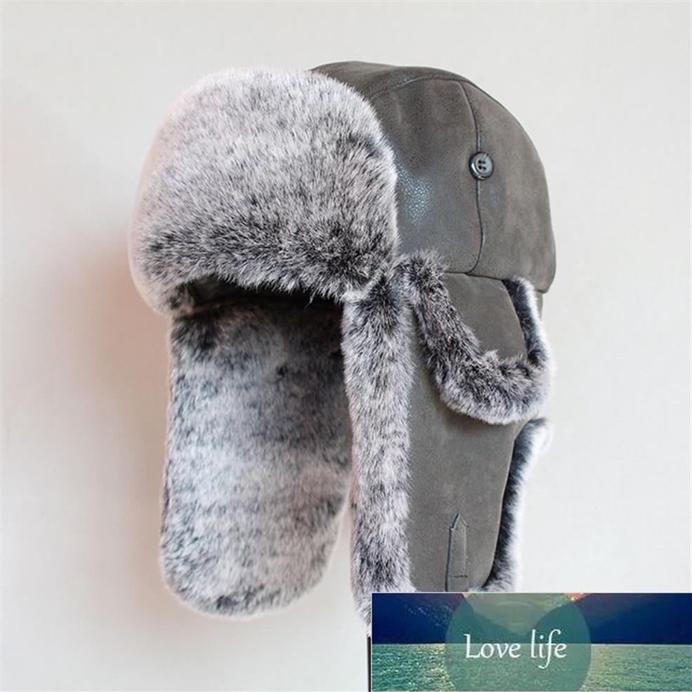 Chapéus bomber masculinos de inverno, chapéu quente russo ushanka com aba de orelha, boné de pele de couro pu, aba de orelha, design especializado de fábrica Quali341Z