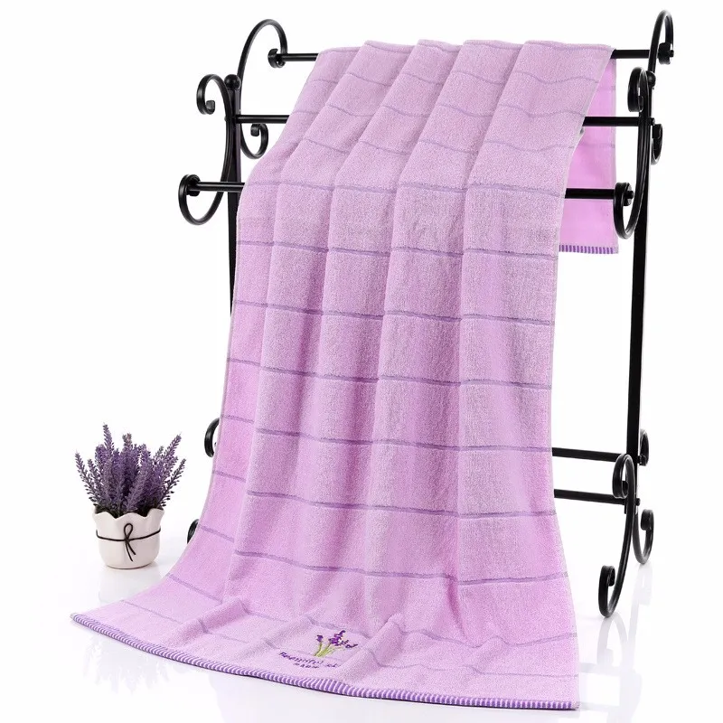 High Quality Luxury 100% Lavender Cotton Fabric Purple White Towel Set Bath Towels For Adults Child Face Towel Bathroom 218F