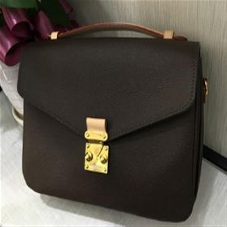 Bolso de hombro para mujer de cuero genuino de moda 407802238