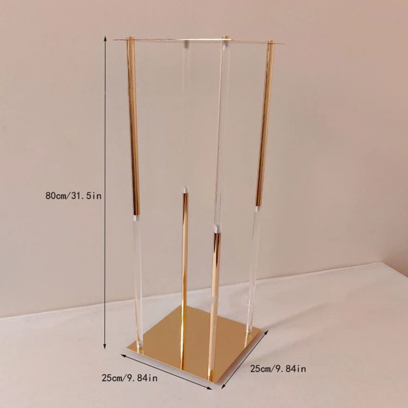 10 szt. Złoty wazon kwiatowy akrylowy stojak na podłogę stojak metalowy dróg ślubny stół centralny stojak na imprezę imprezową dekoracje imprezy IM1137