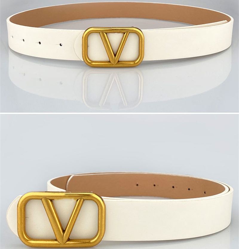 Luxury designer belt fashion V letters buckle PU leather belt High Quality designers casual belts waistband belts for man and womens