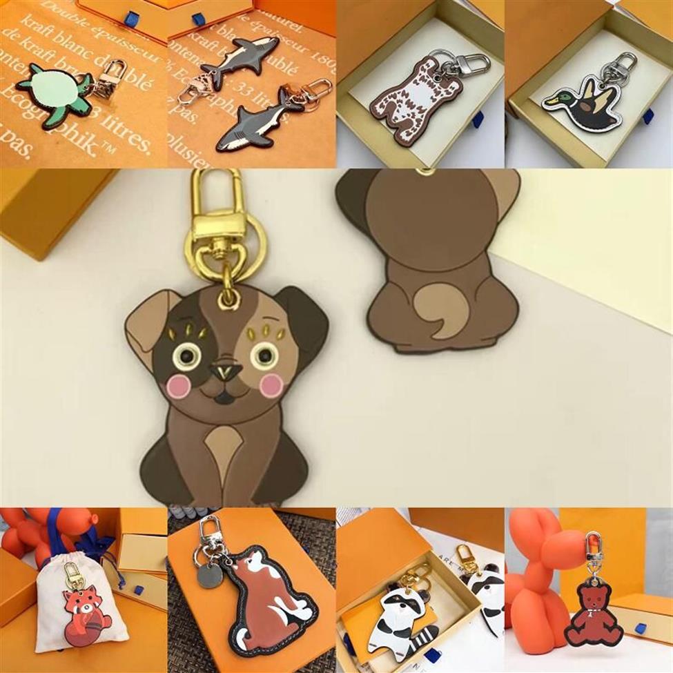 Classique Dessin Animé Mignon Tigre Porte-clés Portefeuille Porte-clés Designer Animal Voiture Pingouin Lettre Renard Porte-clés Femmes Charme Pendentif Accessorie284I