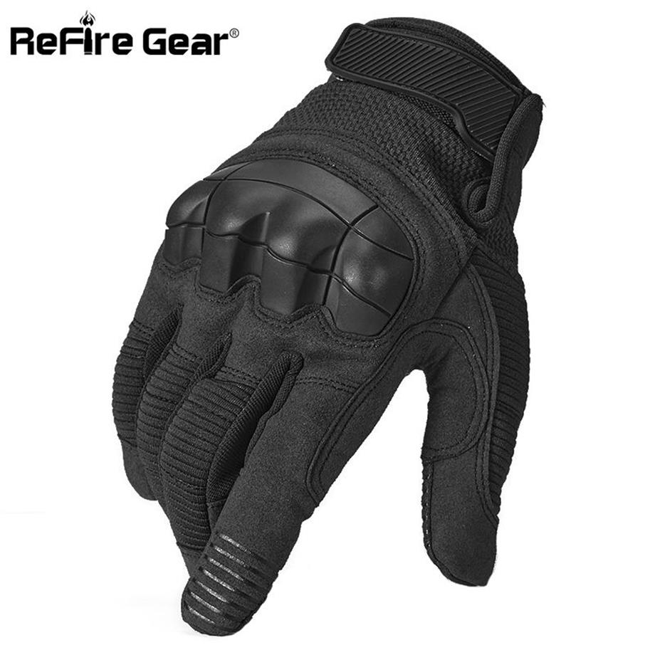 ReFire Gear Guanti tattici da combattimento dell'esercito Uomo Inverno Guanti da bicicletta Paintball con dito pieno Shell Proteggi nocche Guanti militari 20289F