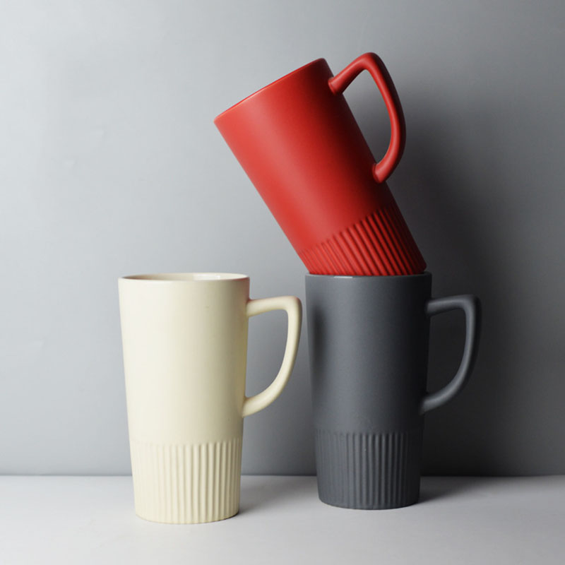 600 ml keramiska koppar matt kaffemugg stor kapacitet kreativ dricker kaffekopa te cup nyhet presentanpassad logotyp ccj2077