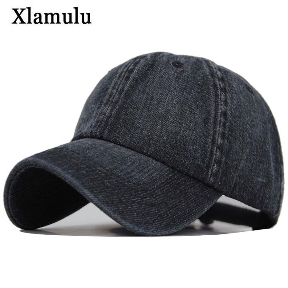 Xlamulu Solid Denim Berretto da baseball Uomo Donna Jeans Snapback Caps Casquette Plain Bone Hat Gorras Uomo Casual Blank Papà Cappelli maschili CX20286S