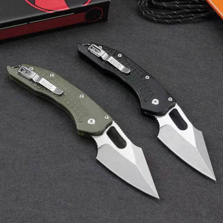 New MICRO TECH 169RL-11FRGTBK Folding Knife M390 Steel Blade,G10 Handles,Camping Outdoor Survive Tactical Combat Self-defense Knives EDC Pocket Tools