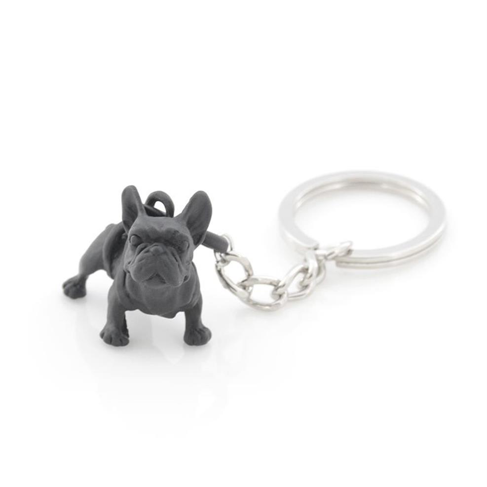 Schlüsselanhänger aus Metall, schwarz, französische Bulldogge, niedlicher Hund, Tier-Schlüsselanhänger, Schlüsselanhänger, Damen-Taschenanhänger, Haustier-Schmuck, Geschenk, ganze Menge, Lots247y