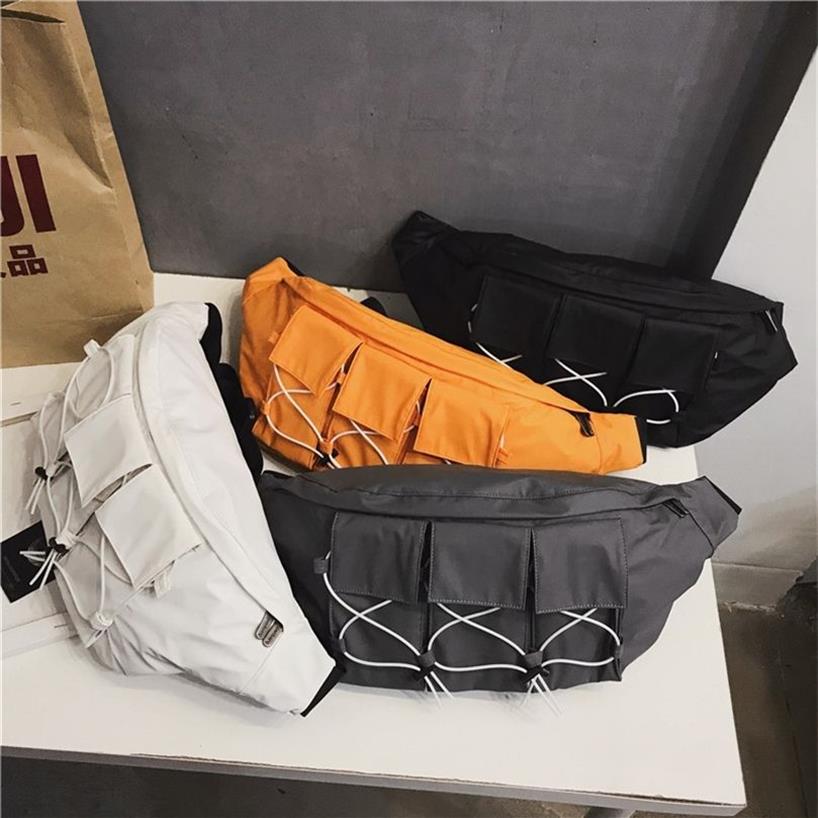 Grote taille tas Fanny Pack Streetwear Canvas Belt Bags Chest Packs Fashion Hip Hop Pack Crossbody Messenger Chest Tas voor mannen MX20295J