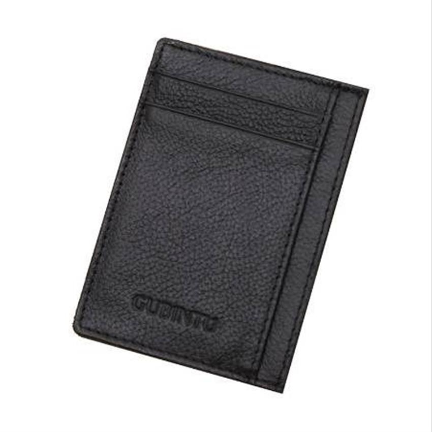 GUBINTU Genuine Leather Men Slim Front Pocket Card Case Credit Super Thin Fashion Card Holder trave wallet tarjetero hombre3084