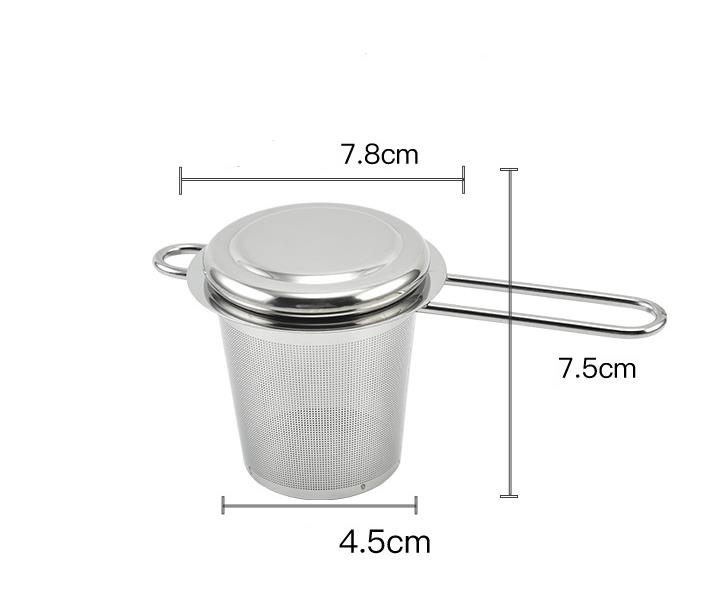 Partihandel tekanna te -infusers med cap rostfritt stål Loose Leaf Infuser Basket Filter Big Lock SN6304