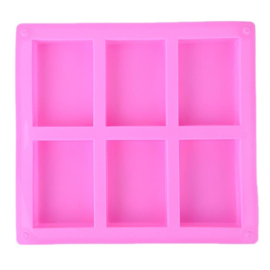 6 Cavities Handmade Rectangle Square Silicone Soap Mold Chocolate DOOKIES Mould Cake Decorating Fondant Molds 248k