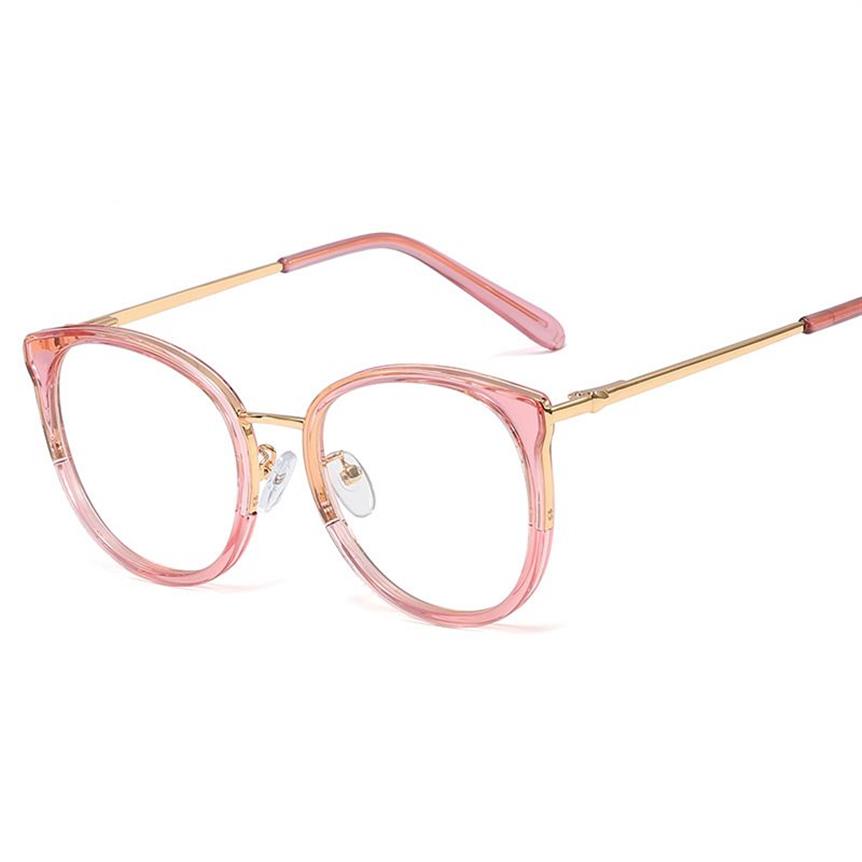 Zonnebril Brilmonturen Voor Vrouwen Retro Bijziendheid Bijziend Anti Blauw Licht Clear Lens Zwart Ronde Transparant Female217Z