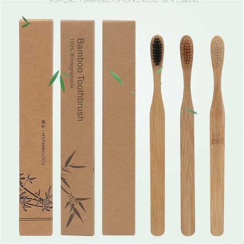 Moda bambu carvão cerdas coroa ambientalmente madeira escova de dentes escova de dentes de bambu macio náilon capitellum escovas de dentes de bambu para hotel