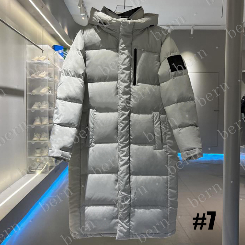 3 versões premium casacos de inverno quente jaqueta longa para homens mulheres preto e branco XS-XXL
