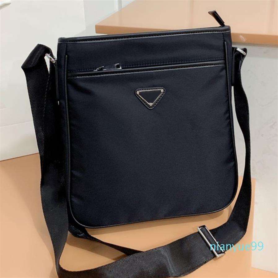 2022 Mens Black Briefcases Designer Nylon Shoulder Bags Fashion Crossbody Triangle Messenger Bag169S