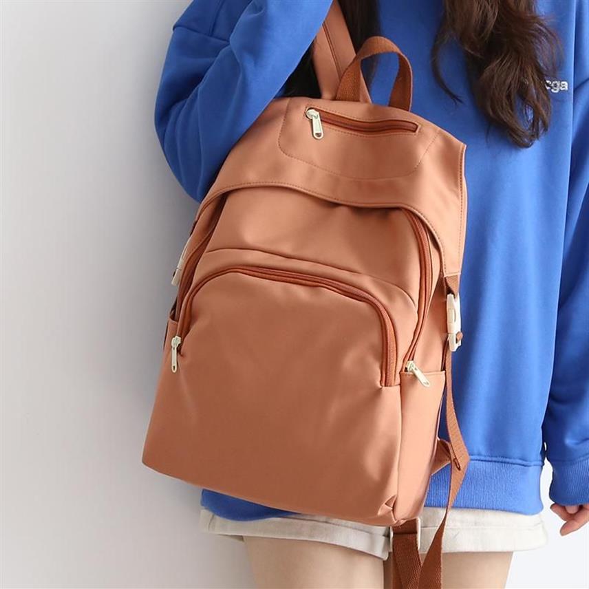 Zaino scuola semplice ragazze adolescenti borsa studenti laptop borsa in nylon impermeabile moda ragazza zaino da donna Bookbag258K