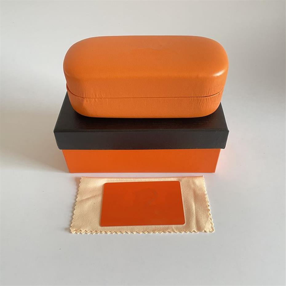 デザイナーサングラスボックスオレンジケースブランドグラスボックスケース眼鏡保護アイウェアアクセサリー235n
